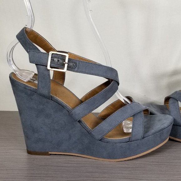 BP Summers Wedge Sandal, Blue-Grey, Womens Size 7.5 M - Picture 7 of 12